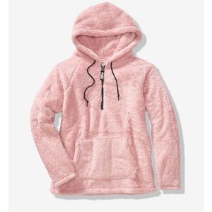Pink Victoria Secret- Quarter Zip Sherpa, Furry Coat, Furry Jacket, Sherpa